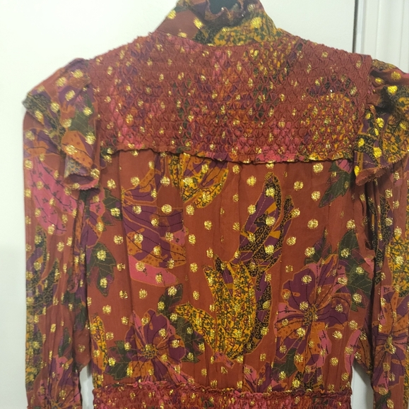 Farm Rio Bannana Flowers Smocked Mini Dress Size Small - Picture 15 of 16